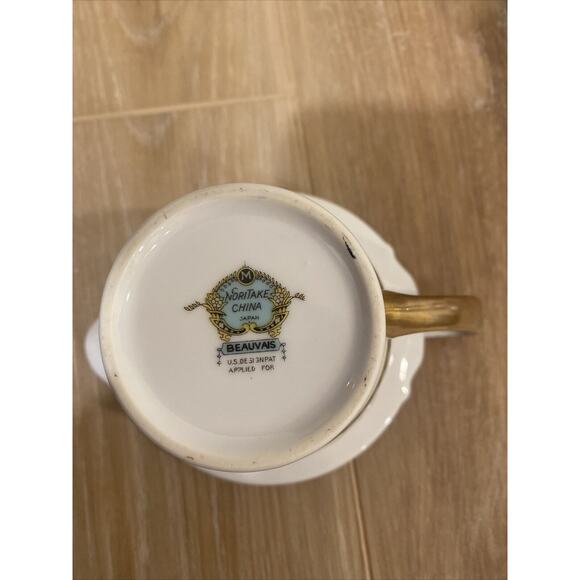 Noritake Beauvais Sugar Bowl & Creamer Fine China Gold Rim Made In Japan - Picture 5 of 9